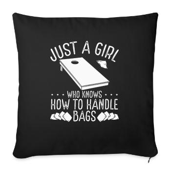 Cornhole Player Women Funny Tosser Drinking - Sofakissenbezug 45 x 45 cm - Schwarz - Vorne