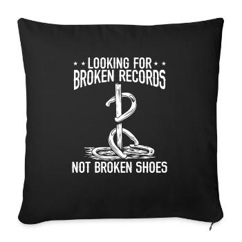 Horseshoe Pitching Game Broken Records Tosser - Sofakissenbezug 45 x 45 cm - Schwarz - Vorne