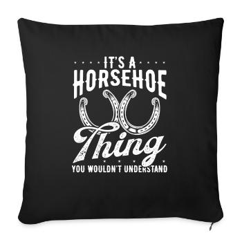 Horseshoe Pitching Game Horseshoe thing Tosser - Sofakissenbezug 45 x 45 cm - Schwarz - Vorne
