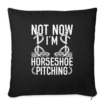 Le jeu de lancer en fer à cheval n’est pas maintenant au lancer TossHo - Housse de coussin décorative 45 x 45 cm - noir - Devant