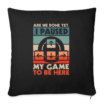 Conception de jeu Je possède mon jeu ici - Housse de coussin décorative 45 x 45 cm - noir - Devant