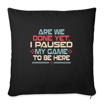 Conception de jeu Je possède mon jeu ici - Housse de coussin décorative 45 x 45 cm - noir - Devant