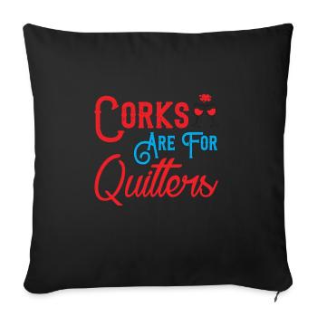 Les bouchons sont pour boire du vin nuit pour - Housse de coussin décorative 45 x 45 cm - noir - Devant