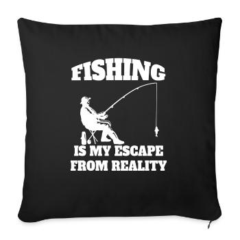 Fishing Anglers Fishing Fishing hooks - Sofa pillowcase 17,3'' x 17,3'' (45 x 45 cm) - black - Front