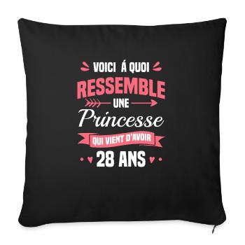 Voici À Quoi Ressemble Une Princesse Qui Vient - Housse de coussin décorative 45 x 45 cm - noir - Devant