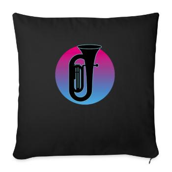 Joueur de tuba Tuba Instrument de musique - Housse de coussin décorative 45 x 45 cm - noir - Devant