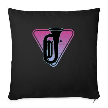 Joueur de tuba Tuba Instrument de musique - Housse de coussin décorative 45 x 45 cm - noir - Devant