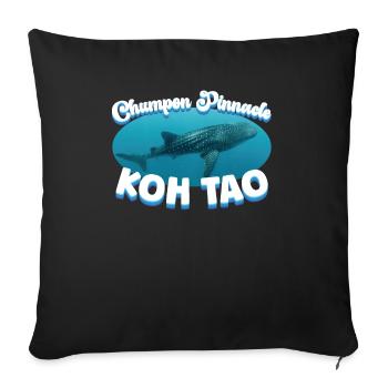 Requin-baleine - Chumpon Pinnacle - Koh Tao - Plongée sous-marine - Housse de coussin décorative 45 x 45 cm - noir - Devant