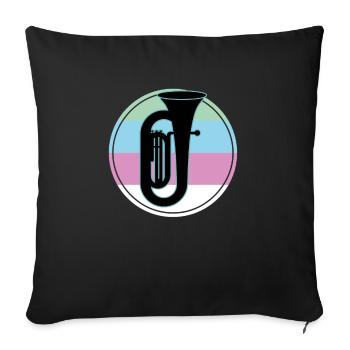 Joueur de tuba Tuba Instrument de musique - Housse de coussin décorative 45 x 45 cm - noir - Devant