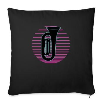 Joueur de tuba Tuba Instrument de musique - Housse de coussin décorative 45 x 45 cm - noir - Devant