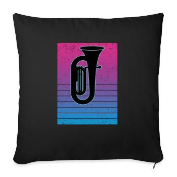 Joueur de tuba Tuba Instrument de musique - Housse de coussin décorative 45 x 45 cm - noir - Devant
