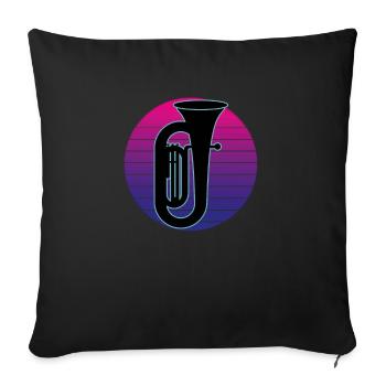 Joueur de tuba Tuba Instrument de musique - Housse de coussin décorative 45 x 45 cm - noir - Devant