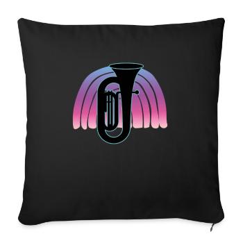 Joueur de tuba Tuba Instrument de musique - Housse de coussin décorative 45 x 45 cm - noir - Devant