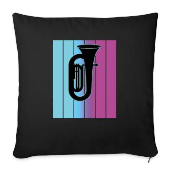 Joueur de tuba Tuba Instrument de musique - Housse de coussin décorative 45 x 45 cm - noir - Devant
