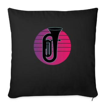 Joueur de tuba Tuba Instrument de musique - Housse de coussin décorative 45 x 45 cm - noir - Devant