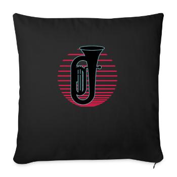Joueur de tuba Tuba Instrument de musique - Housse de coussin décorative 45 x 45 cm - noir - Devant