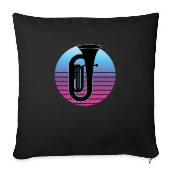 Joueur de tuba Tuba Instrument de musique - Housse de coussin décorative 45 x 45 cm - noir - Devant
