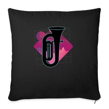 Joueur de tuba Tuba Instrument de musique - Housse de coussin décorative 45 x 45 cm - noir - Devant