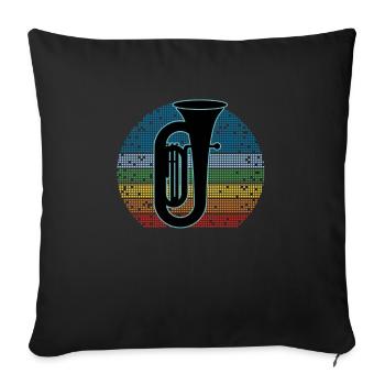 Joueur de tuba Tuba Instrument de musique - Housse de coussin décorative 45 x 45 cm - noir - Devant