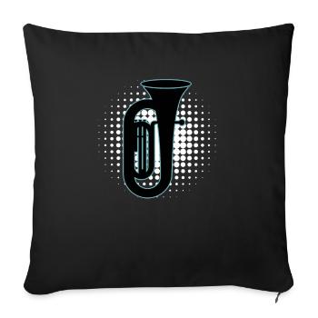 Joueur de tuba Tuba Instrument de musique - Housse de coussin décorative 45 x 45 cm - noir - Devant