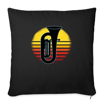 Joueur de tuba Tuba Instrument de musique - Housse de coussin décorative 45 x 45 cm - noir - Devant