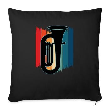 Joueur de tuba Tuba Instrument de musique - Housse de coussin décorative 45 x 45 cm - noir - Devant
