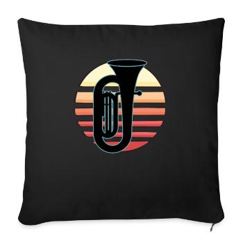 Joueur de tuba Tuba Instrument de musique - Housse de coussin décorative 45 x 45 cm - noir - Devant