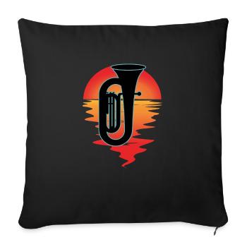 Joueur de tuba Tuba Instrument de musique - Housse de coussin décorative 45 x 45 cm - noir - Devant