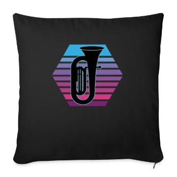 Joueur de tuba Tuba Instrument de musique - Housse de coussin décorative 45 x 45 cm - noir - Devant