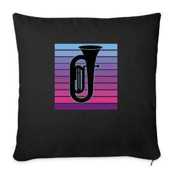 Joueur de tuba Tuba Instrument de musique - Housse de coussin décorative 45 x 45 cm - noir - Devant