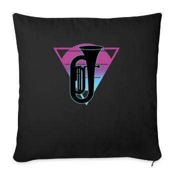 Joueur de tuba Tuba Instrument de musique - Housse de coussin décorative 45 x 45 cm - noir - Devant