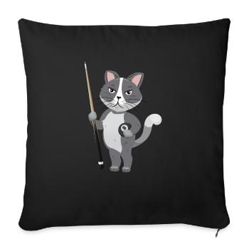 Snooker Pool Billiards - Sofa pillowcase 17,3'' x 17,3'' (45 x 45 cm) - black - Front