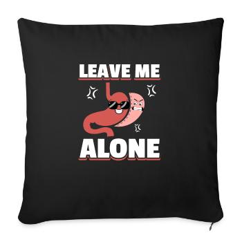 Manchon bastrique Laissez-moi seul pour l’estomac - Housse de coussin décorative 45 x 45 cm - noir - Devant