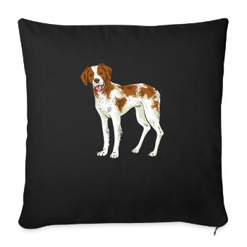 French Brittany Spaniel Epagneul Breton Geschenk - Sofakissenbezug 45 x 45 cm - Schwarz - Vorne