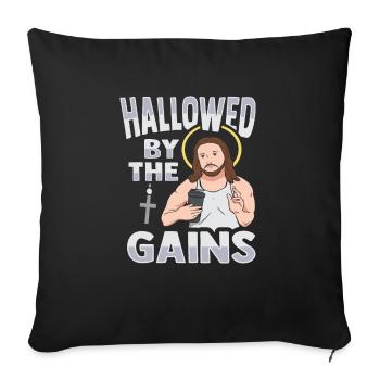 Sanctified by the Winnings Design for God Believe - Sofa pillowcase 17,3'' x 17,3'' (45 x 45 cm) - black - Front