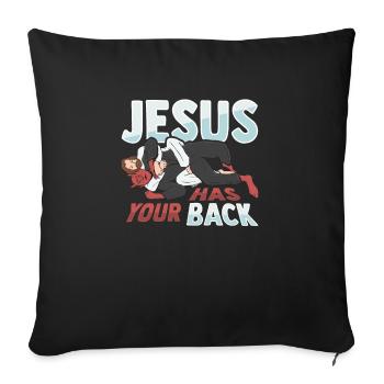 Jesus has your back Design for God Beli - Sofa pillowcase 17,3'' x 17,3'' (45 x 45 cm) - black - Front