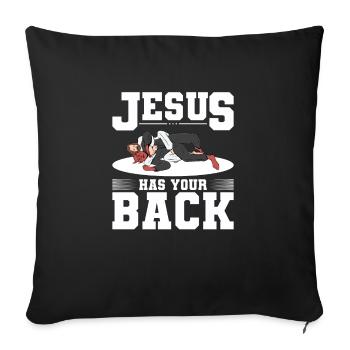 Jesus has your back Design for God Beli - Sofa pillowcase 17,3'' x 17,3'' (45 x 45 cm) - black - Front