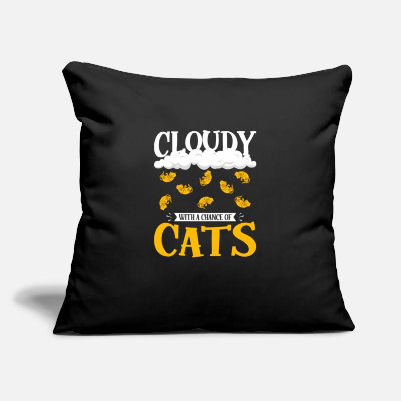 Nuageux avec une chance de conception de chat Housse de coussin décorative 45 x 45 cm