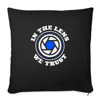 Dans The Lens We Trust Photographer Shirt Gift - Housse de coussin décorative 45 x 45 cm - noir - Devant