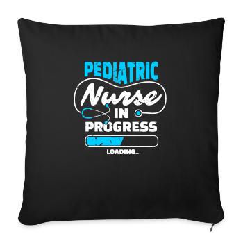 Kinderkrankenschwester Pediatric Nurse Loading - Sofakissenbezug 45 x 45 cm - Schwarz - Vorne