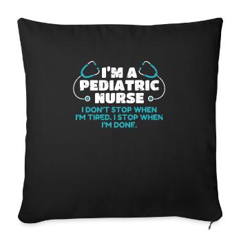 In A Pediatric Nurse Pediatric Nurse Shirt - Sofa pillowcase 17,3'' x 17,3'' (45 x 45 cm) - black - Front