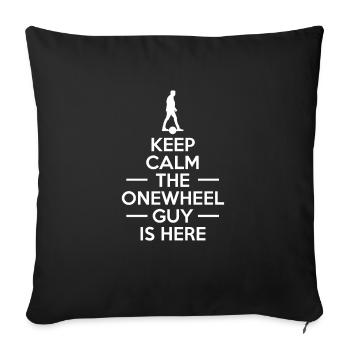 Restez calme Le gars de Onewheel est ici - Housse de coussin décorative 45 x 45 cm - noir - Devant