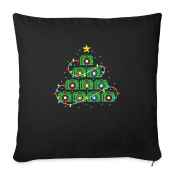 Arbre de Noël moche de Noël - Housse de coussin décorative 45 x 45 cm - noir - Devant