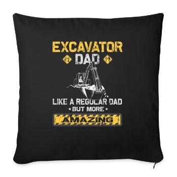 Pelle hydraulique Conducteur de pelle papa - Housse de coussin décorative 45 x 45 cm - noir - Devant