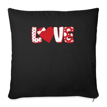 Polka Dot Liebe Herz Fliege Valentinstag Paare - Sofakissenbezug 45 x 45 cm - Schwarz - Vorne