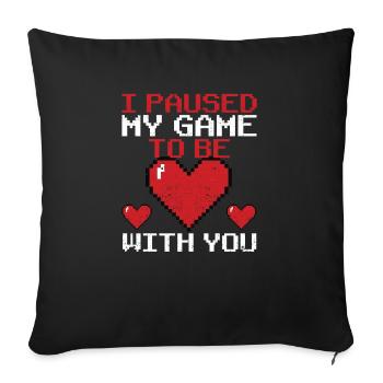 J’ai interrompu mon jeu pour vous rencontrer - Housse de coussin décorative 45 x 45 cm - noir - Devant