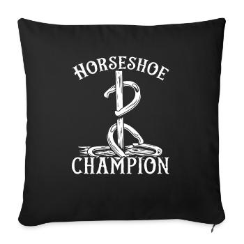 Horseshoe Pitching Game Champion Tosser - Sofakissenbezug 45 x 45 cm - Schwarz - Vorne