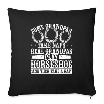 Horseshoe Pitching Game Grandpa Granddad Tosser - Sofa pillowcase 17,3'' x 17,3'' (45 x 45 cm) - black - Front