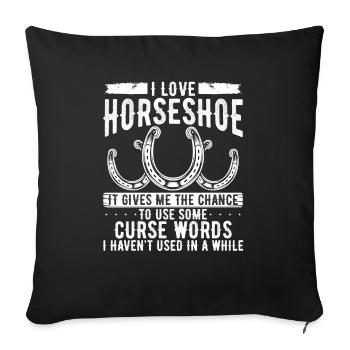Horseshoe Pitching Game Funny Humor Tosser - Sofakissenbezug 45 x 45 cm - Schwarz - Vorne