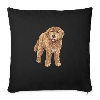 Goldendoodle Dog Gift - Sofa pillowcase 17,3'' x 17,3'' (45 x 45 cm) - black - Front